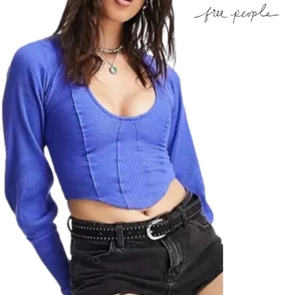 Free People Petra Long Sleeve Top, Medium - Picture 1 of 8